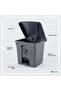 Step Trash Bin | Plastic Matte Finish | Pedal Dustbin for Bathroom, Kitchen & Communal Spaces | 30 Liters | Grey - 2