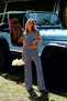 Crew Neck Short Sleeve Striped Stretchy Women's Bodysuit Premium Viscose