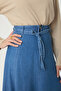 Skirt with Decorative Stitching and Segments Denim Skirt Light Blue - 5