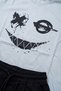 Men's Shorts T-Shirt Set Smiling Face Printed 100% Cotton Summer Top and Bottom Set - Gray Black - 4