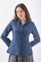 Slim Fit High Collar Versatile Jacket Indigo - 4