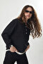 Button Detailed Garnished T-Shirt Black - 4