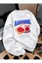 Crew Neck Sweatshirt for Girls, Printed 3-Yarn Threaded Winter Sweatshirt