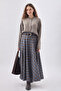 Plaid Cut-Out Skirt Blue - 2