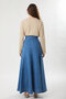 Skirt with Decorative Stitching and Segments Denim Skirt Light Blue - 6