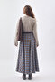 Plaid Cut-Out Skirt Blue - 6
