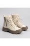 (Conpax) Children's Boots with Wool Inside, Thermo Non-Slip Sole, Zipper & Laces Cream - 2
