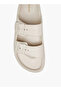 Women's Buckle Accent Slide Slippers with Slip-On Closure - 3