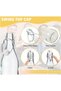 6Pack 32oz Flip Top Glass Bottle 1 Liter Swing Top Bottles with Airtight Seal Flip Caps for Kom - 3