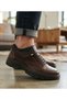 Men's Brown Genuine Leather Orthopedic Thick Platform High Sole Dad Comfortable Daily Walking Shoes - 2