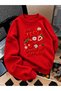 Crew Neck Sweatshirt for Girls, Printed 3-Yarn Threaded Winter Sweatshirt