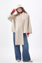 Short Coat with Scarf Ecru