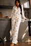 Night White Women's Buttoned Shirt Collar Home Wear Pajama Set - 6