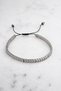 Tiny Arrow Design Gray Hematite Natural Stone Macrame Men's Bracelet