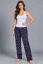 Night White Women's Trendy Casual Blouse Patterned Pajama Set