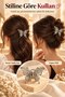 Stoned Butterfly Hairpin Buckle Stylish Shiny Women's Hair Clip Silver Color - 4