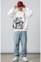 Unisex Oversize Chainsaw Man Denji Back Printed Hoodless Anime Sweatshirt - 3