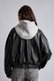 Water Repellent Stand Collar Detachable Hood Zipper Faux Leather Coat H3755Ax26Au - 6