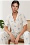 Night Blue Women's Short Sleeve Bow Patterned Pajama Set 4771 - 4