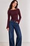 Women's Boat Neck Soft and Flexible Fabric Wide Sleeves Fitted White Blouse &Body 1982 - 4