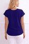 Women's V-Neck Short Sleeve Woven Viscose Fabric Blouse - 3