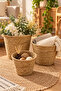 3-Piece Wicker Organizing Basket Set Natural Decorative Organizer - 4