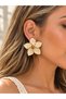 Wicker Detailed Flower Earrings - 2