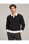 Men's Polo Collar Ribbed Knit Sweater – Long Sleeve Ribbed Casual Stylish Model