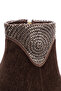Women's Brown Imported Velvet Material Stoned Evening Dress Boots - 5