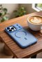 iPhone 18 Pro Compatible Case Matte Magsafe Camera Lens Protected Transparent Silicone Back Cover with Metal Camera Stand - 3