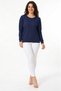 Women's Stone Printed Long Sleeve Mercerized Knitwear Blouse - 2