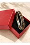 Steel Men's Bracelet with Tiger's Eye and Hematite Natural Stones
