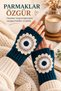Women's Fingerless Knitted Gloves with Floral Motifs Handmade Winter Gloves Coral Orange