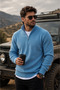 Men's 3-Piece Winter Combination Set – Quilted Lined Double-Pocket Puffer Jacket + Zippered Lined Bomber Jacket + Thessaloniki Knit Stand Collar Half-Zip Knit Sweater - 2