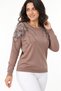 Women's Floral Stone Printed Knitwear Blouse - 4