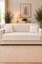 90X200 cm Minimal Ruffle Sofa Cover and 2 Pieces 40X40 cm Throw Pillow Covers Set