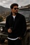 Men's 3-Piece Winter Combination Set – Quilted Lined Double-Pocket Puffer Jacket + Zippered Lined Bomber Jacket + Thessaloniki Knit Stand Collar Half-Zip Knit Sweater - 2