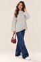 Women's Striped Oversize Crew Neck Sweatshirt - 3