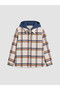 Checked Embroidered Gabardine Boys' Shirt with Hood from Uzg Store for Style Enthusiasts - 2