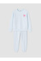 Rmz Gi̇yi̇m Farkiyla Embroidered Girls' Fleece Pajama Set