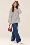 Women's Striped Oversize Crew Neck Sweatshirt - 2