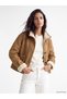 Quality Parts Abundantly Placed Women's Suede Look Coat from Çelebi Store
