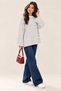 Women's Striped Oversize Crew Neck Sweatshirt - 2