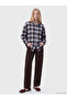 Checkered Embroidered Loose Fit Women's Lumberjack Shirt from Uzg Store for Style Enthusiasts - 2