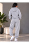 Hooded Sweatshirt 2-Piece Combination Winter Patterned Sun and Moon Printed Women's / Girls' Model - 2