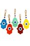 3 Pieces of Large Hand-Shaped Glass Ornaments – Glass Hamsa Hand Figure, Evil Eye Bead for Wall and Decoration, Glass Hand Charm - 5