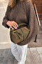 Women's Archel Suede Handbag Khaki Green - 2