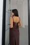 Brown Embroidered Corset Detailed Slit Dress - 7