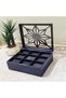 Wooden 9-Compartment Watch Box Decorative Glass Watch Accessory Storage Box Organizer - 2