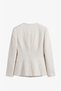 Ecru Gold Buttoned Tweed Skirt Jacket Set - 3
